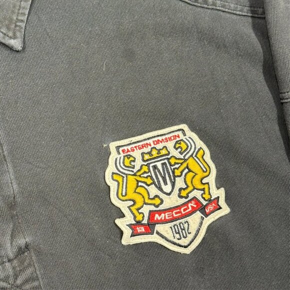 Vintage 00s Y2K MECCA USA Long Sleeve Polo Shirt Faded Black Large - Picture 4 of 9